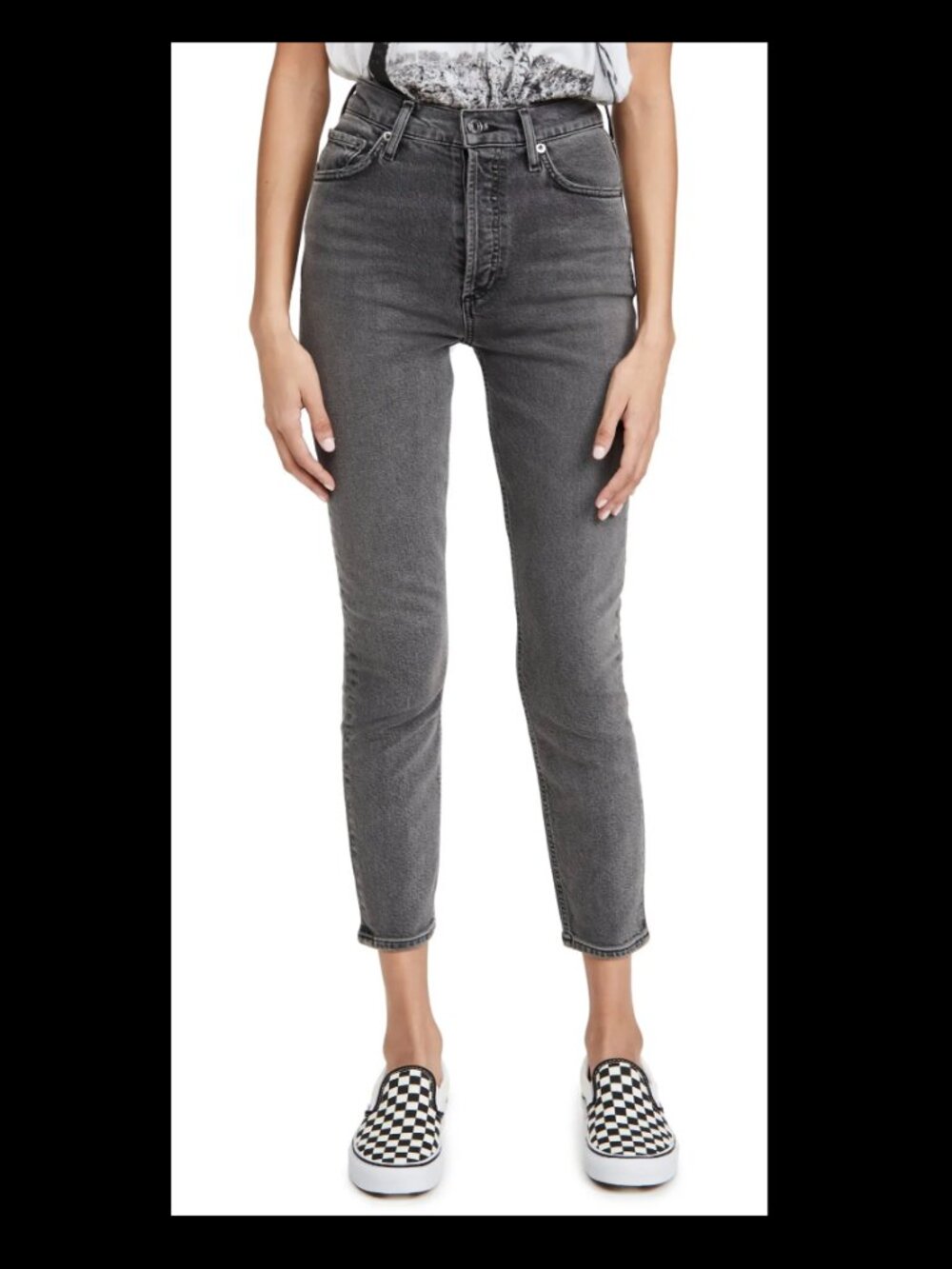 AGOLDE Gray Nico High Rise Slim Straight Raw Hem Cropped Jeans Size 25